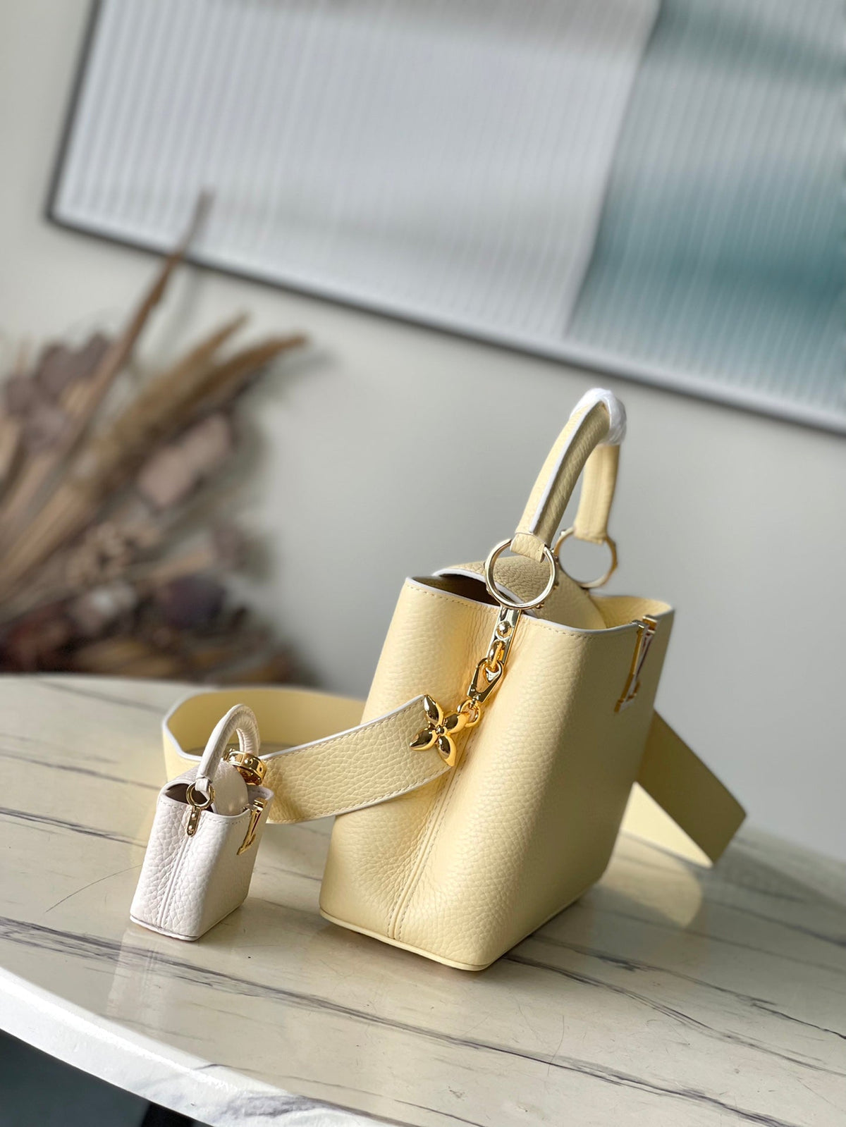 Louis Vuitton Capucines BB 26 in Banana Yellow Taurillon Bag