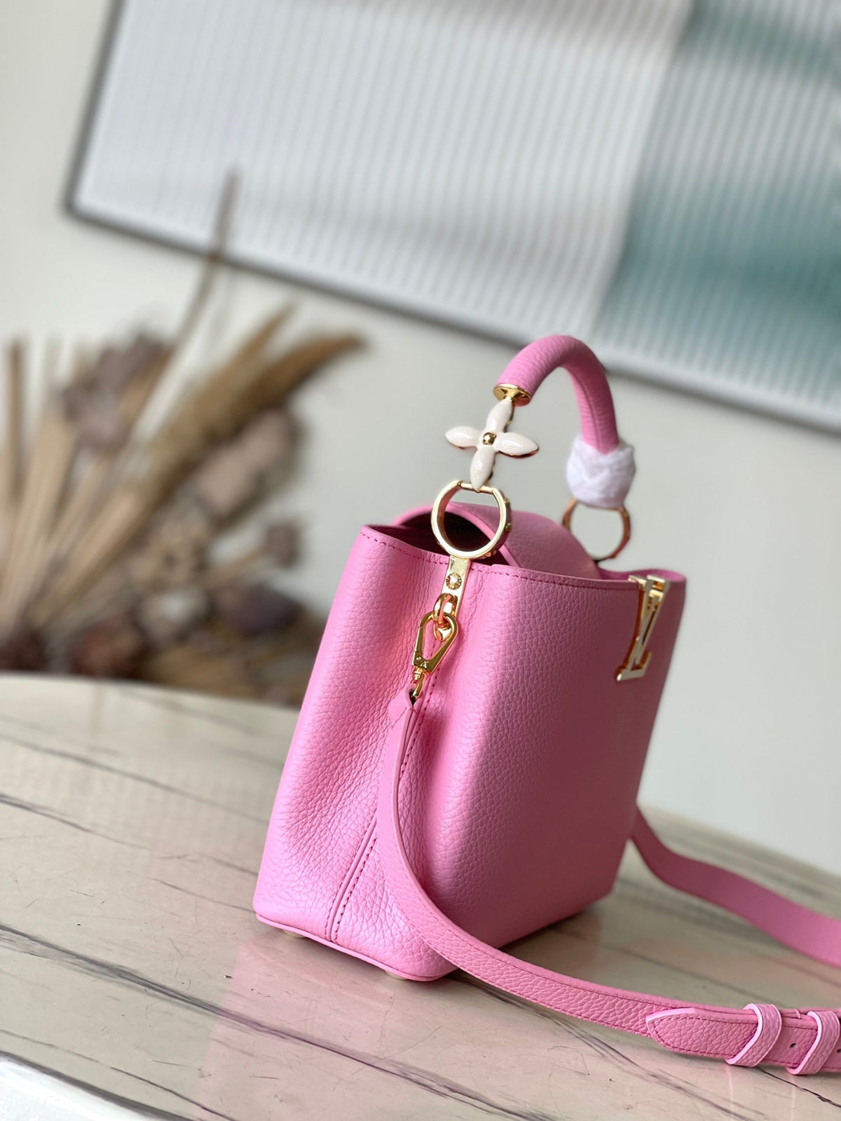 Louis Vuitton Capucines BB 26 in Marshmallow Pink Taurillon Gold Hardware Bag