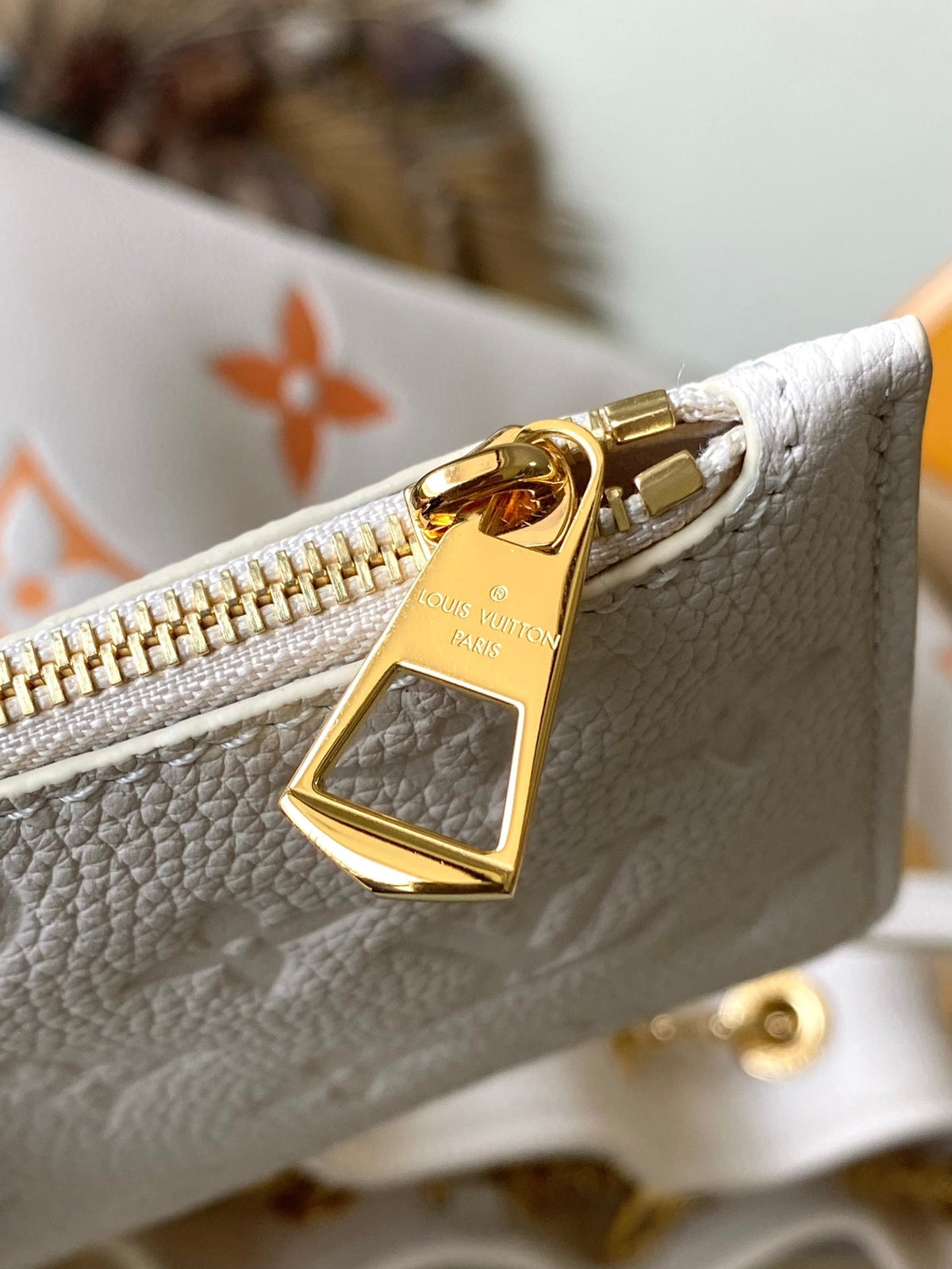 Louis Vuitton Bundle 28 in White Orange Monogram Empreinte Leather Gold Hardware Bag