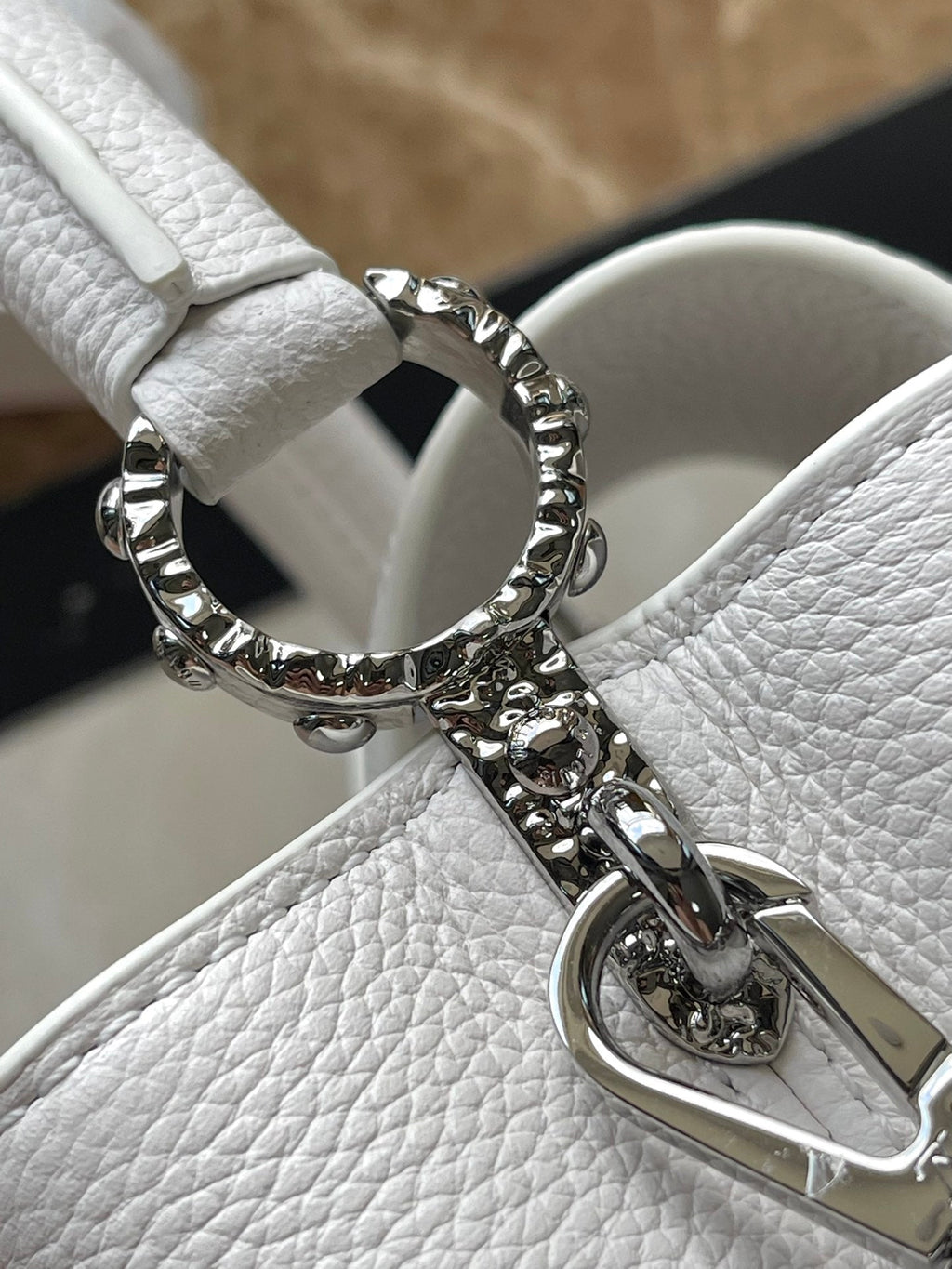 Louis Vuitton Capucines East-West Mini 22 in White Calfskin Silver Hardware Bag