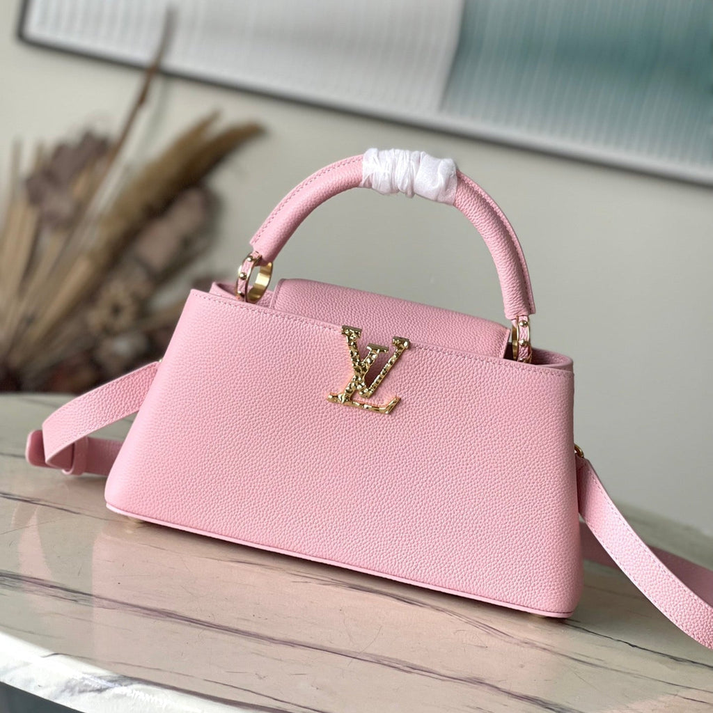 Louis Vuitton Capucines East-West 33 in Blush Pink Calfskin Gold Hardware Bag