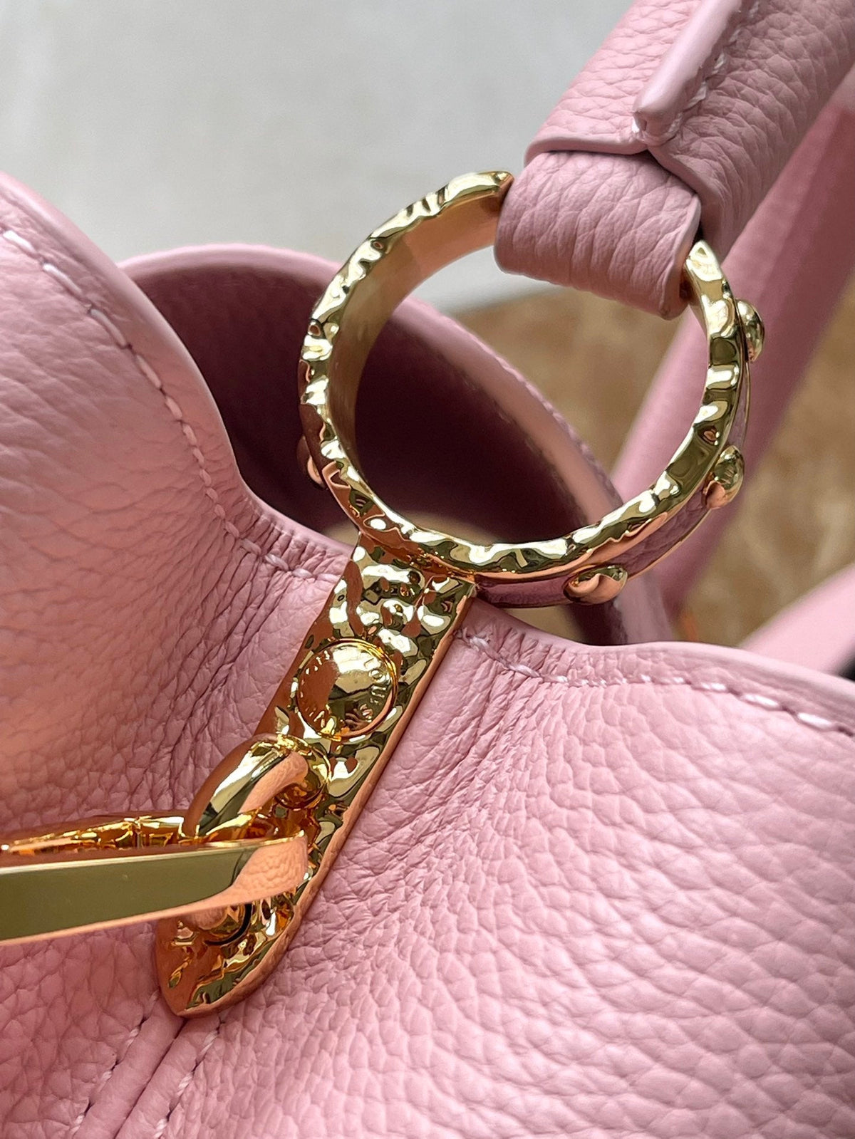 Louis Vuitton Capucines East-West 33 in Blush Pink Calfskin Gold Hardware Bag