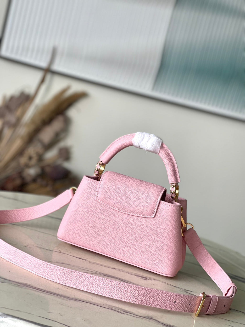 Louis Vuitton Capucines East-West Mini 22 in Blush Pink Calfskin Gold Hardware Bag