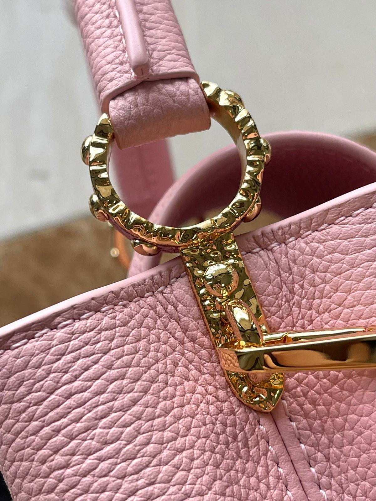 Louis Vuitton Capucines East-West Mini 22 in Blush Pink Calfskin Gold Hardware Bag