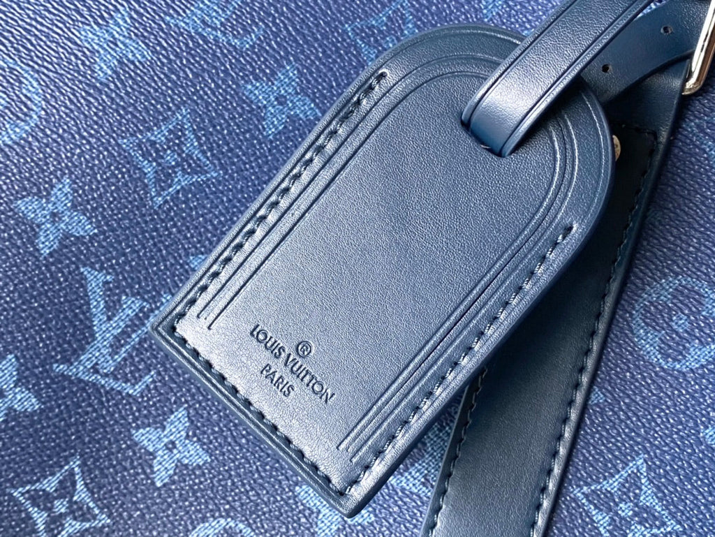 Louis Vuitton Keepall Bandoulière 55 in Navy Green Monogram Gradient Canvas Bag