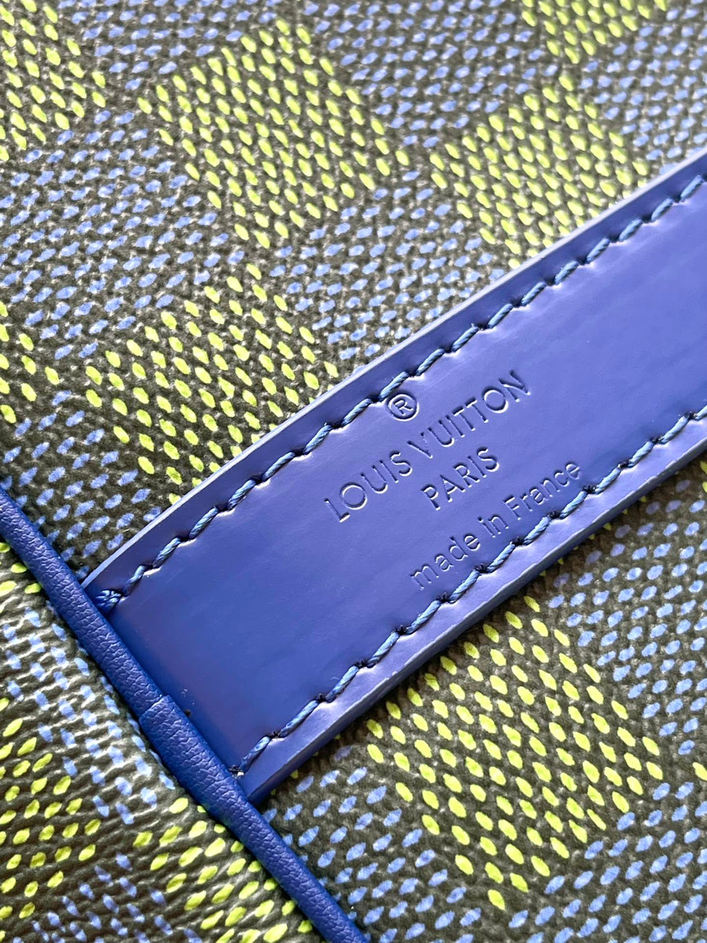 Louis Vuitton Keepall Bandoulière 45 in Blue Green Damier Heritage Coated Canvas Bag