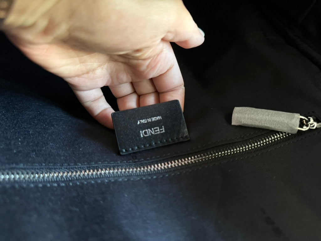 Fendi 44 Mini Backpack in Camel Brown Monogram Jacquard Fabric and Calfskin