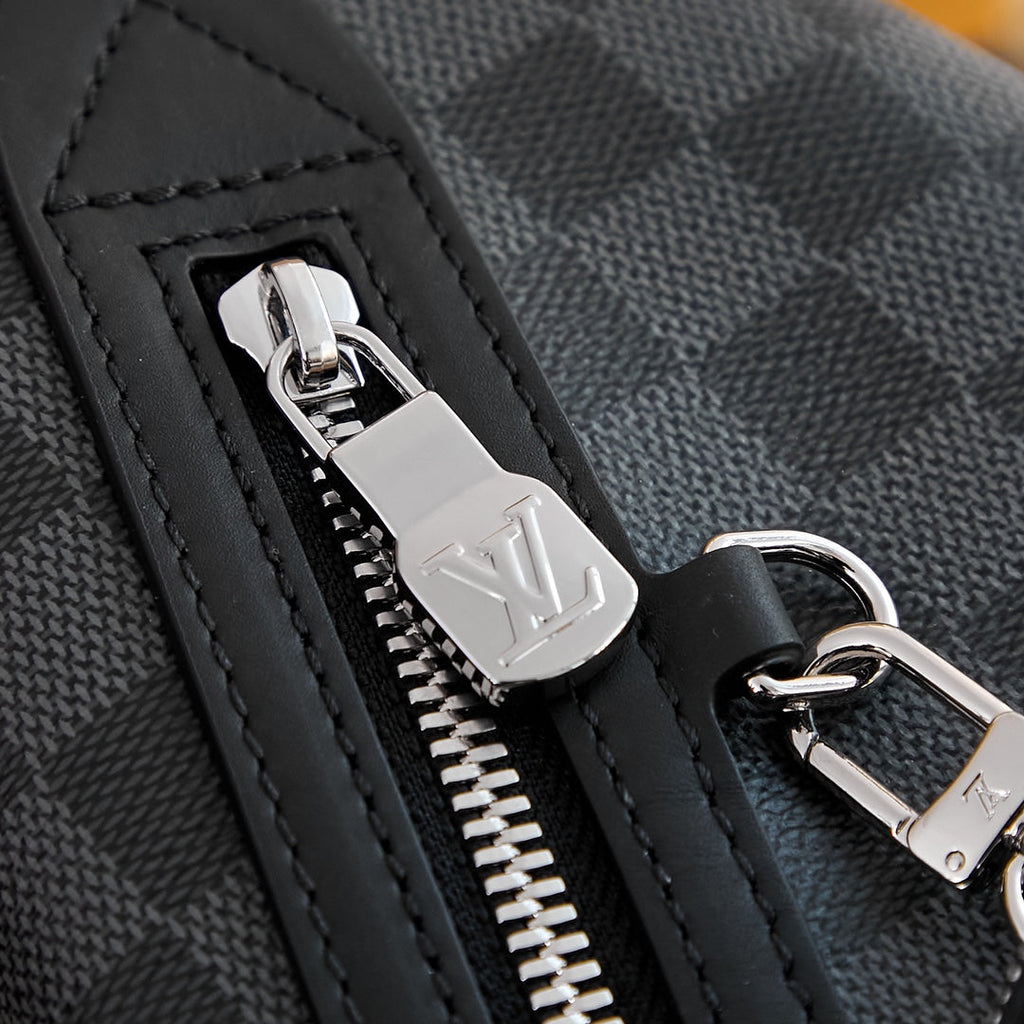 Louis Vuitton Duo Crossbag 42 in Grey Black Damier Graphite Canvas Bag