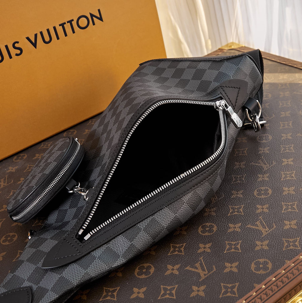 Louis Vuitton Duo Crossbag 42 in Grey Black Damier Graphite Canvas Bag
