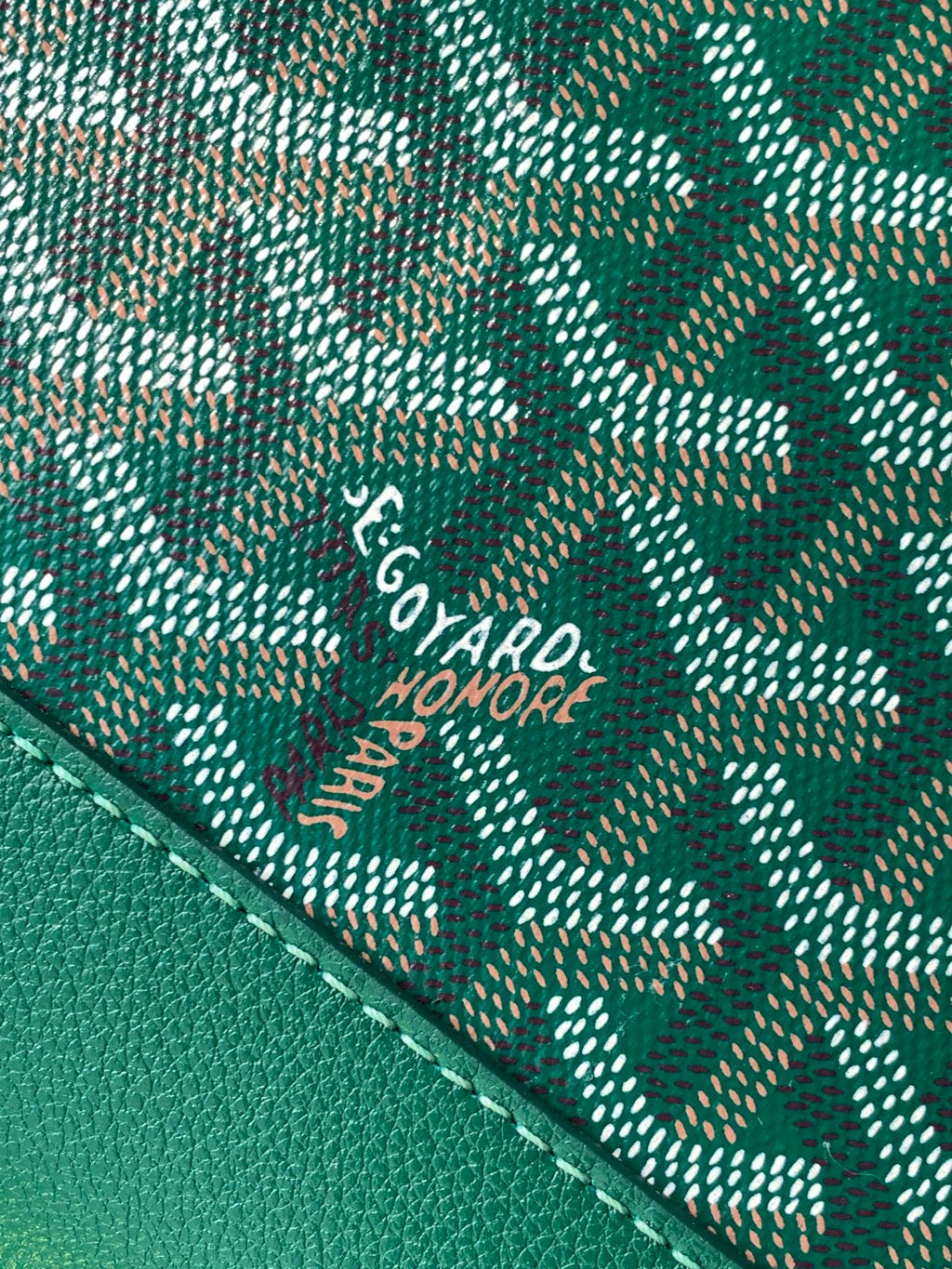 Goyard Cisalpin Document Case 39 in Green Goyardine Canvas and Calfskin Bag