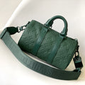Louis Vuitton Keepall Bandoulière 25 in Forest Green Monogram Embossed Calfskin Bag