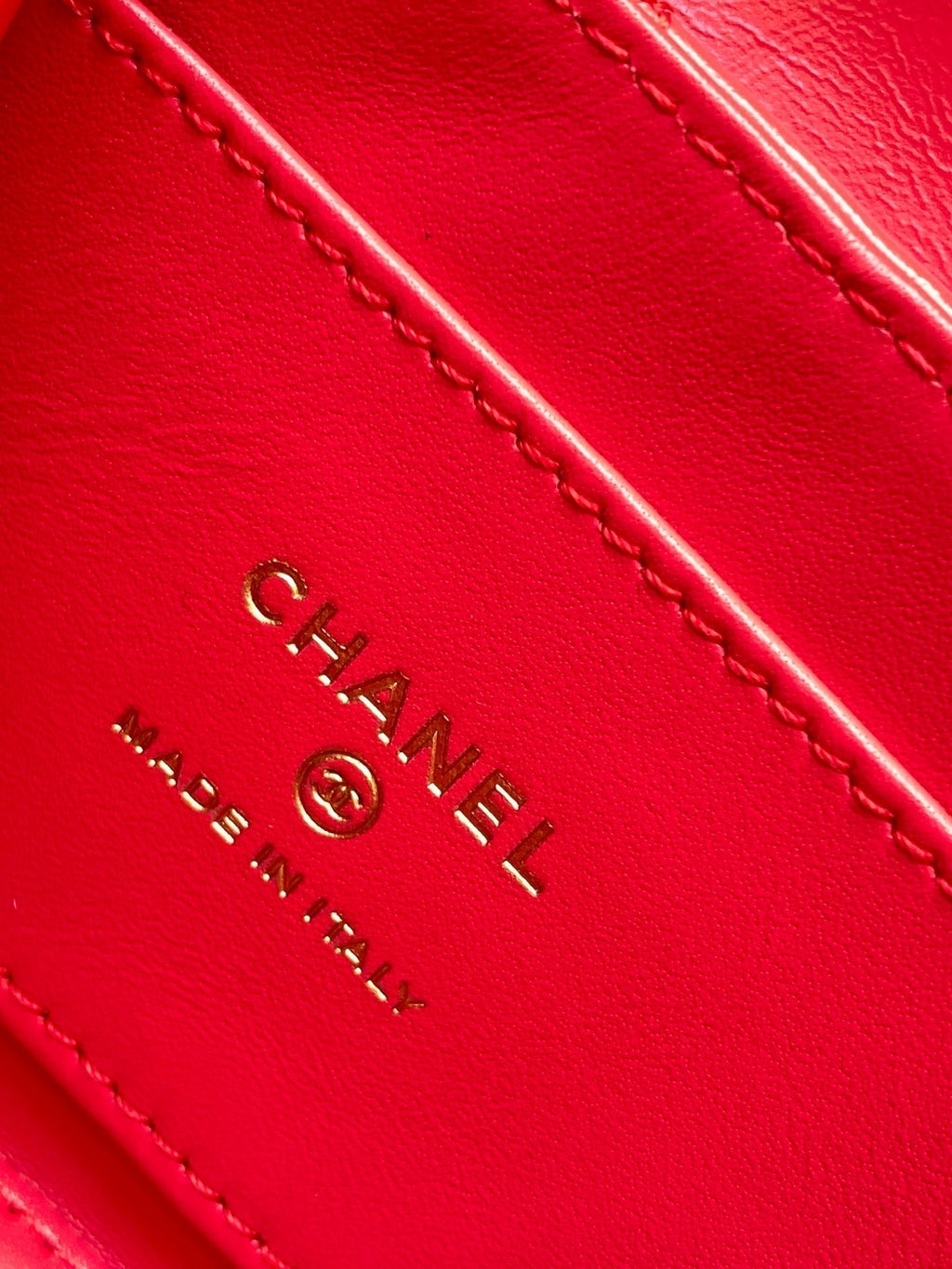 Chanel 25S Mini Kelly Bag 13 in Red Lambskin with Gold Hardware