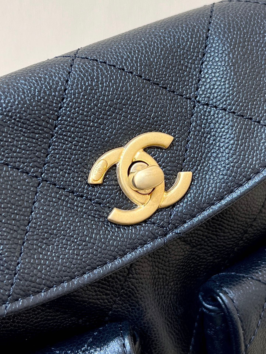 Chanel 25S Hobo Bag 24 in Black Haas Soft Cowhide Fabric