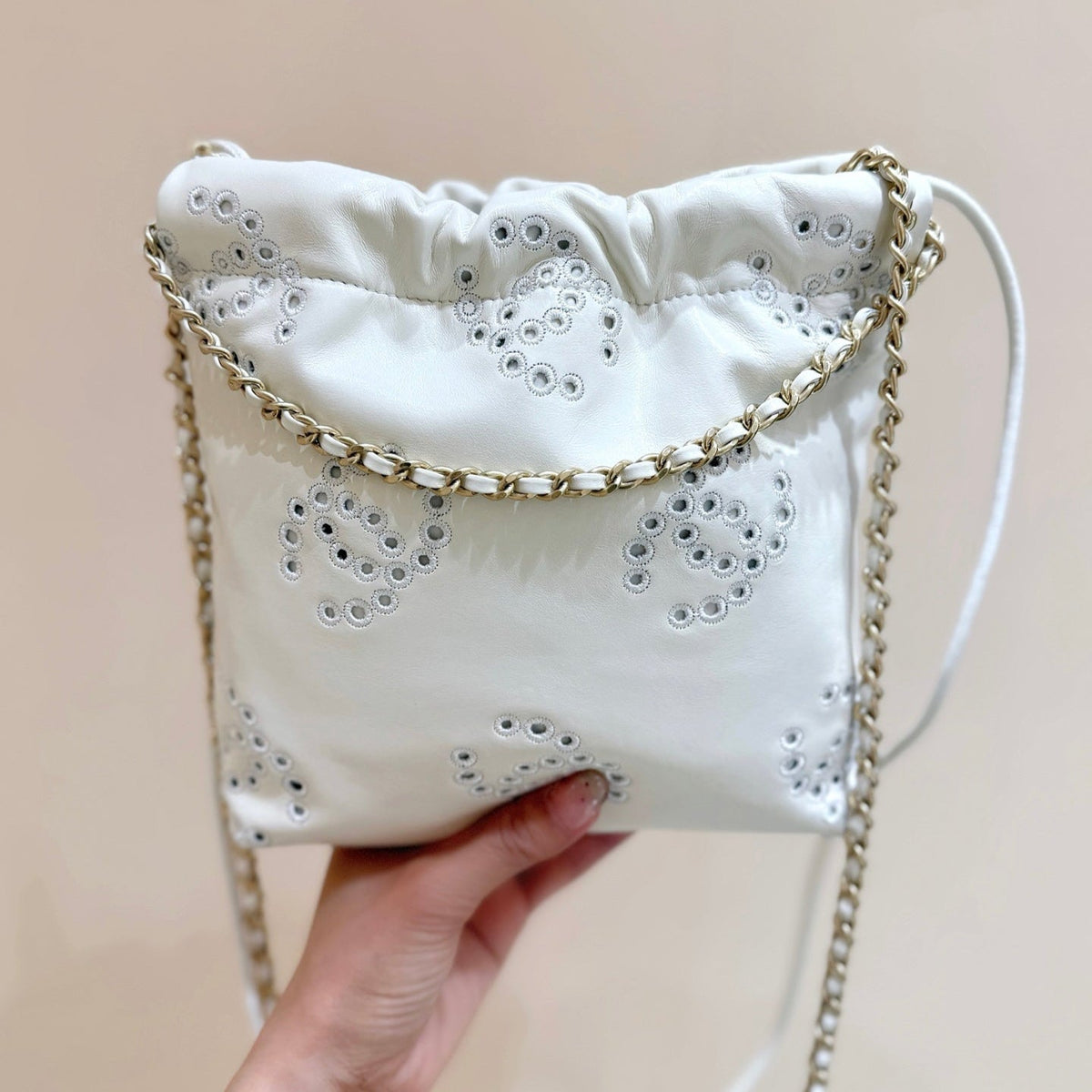 Chanel 25S Mini Bag 20 in Ivory Lambskin
