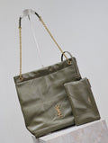 Saint Laurent Jamie Pochon 38 in Army Green Lambskin Gold Hardware Bag