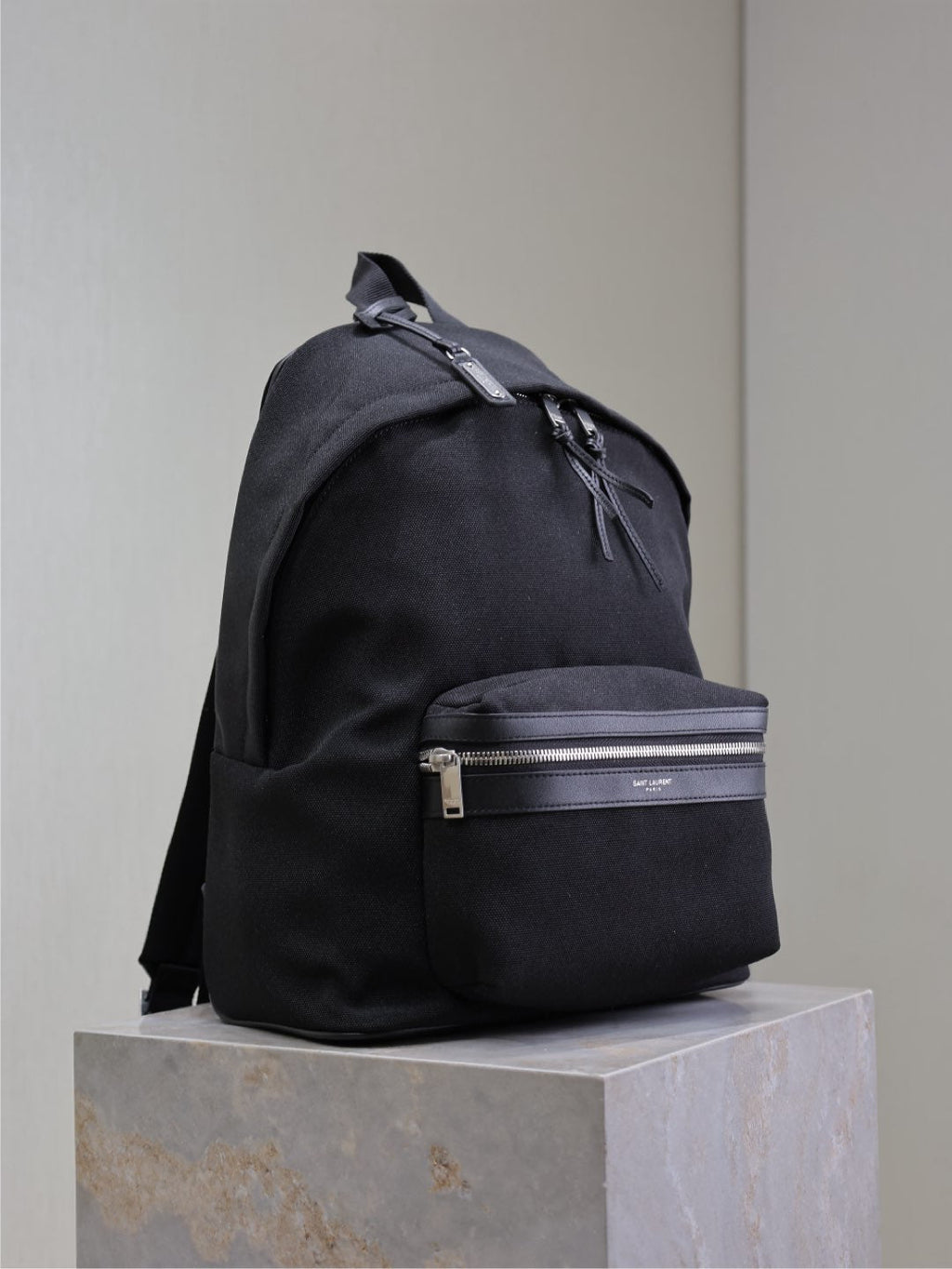 Saint Laurent City Backpack 35 in Black Canvas