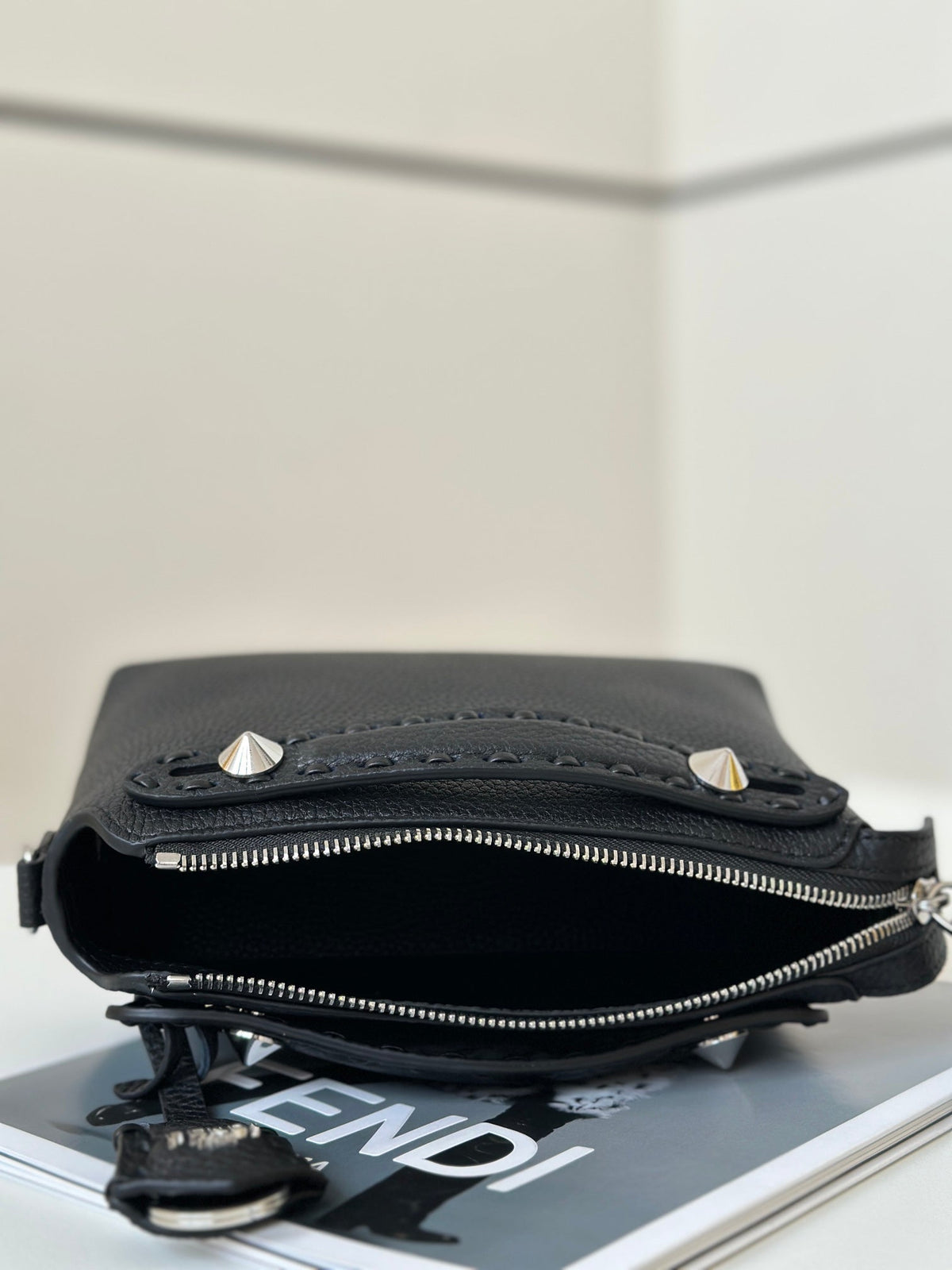 Fendi By the Way Selleria Small 20 Bag in Black Calfskin