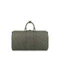 Louis Vuitton Keepall 50 Bandouliere Khaki Empreinte Leather Bag