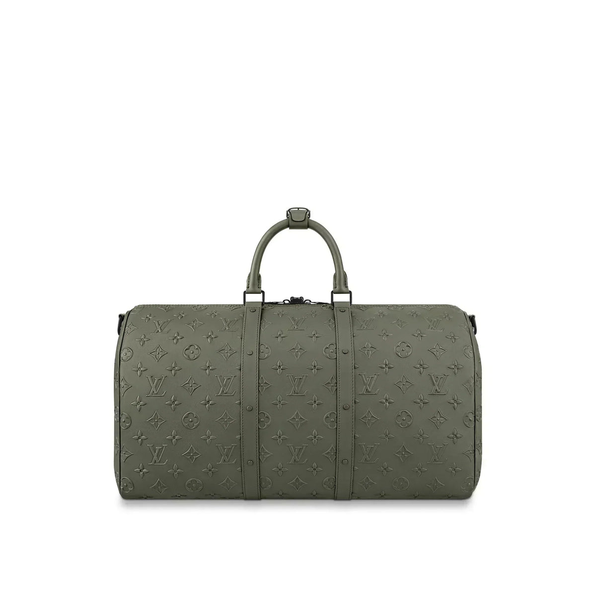 Louis Vuitton Keepall 50 Bandouliere Khaki Empreinte Leather Bag