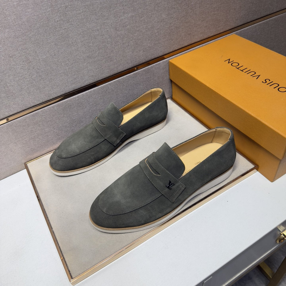 Louis Vuitton Men's Vamp-Strap Loafers — side