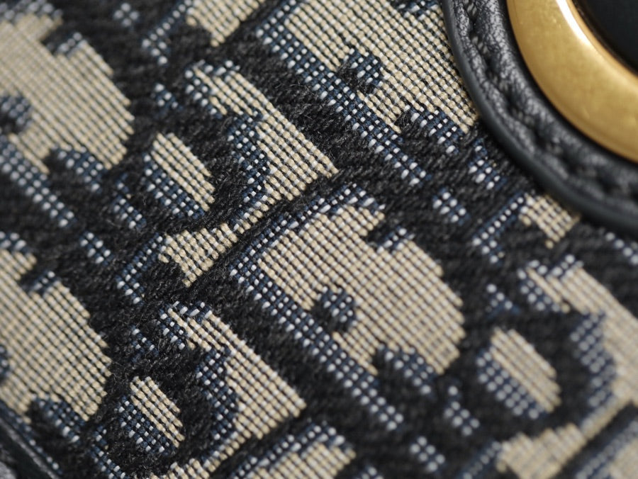 Dior 30 Montaigne 19cm Blue Oblique Embroidery Bag