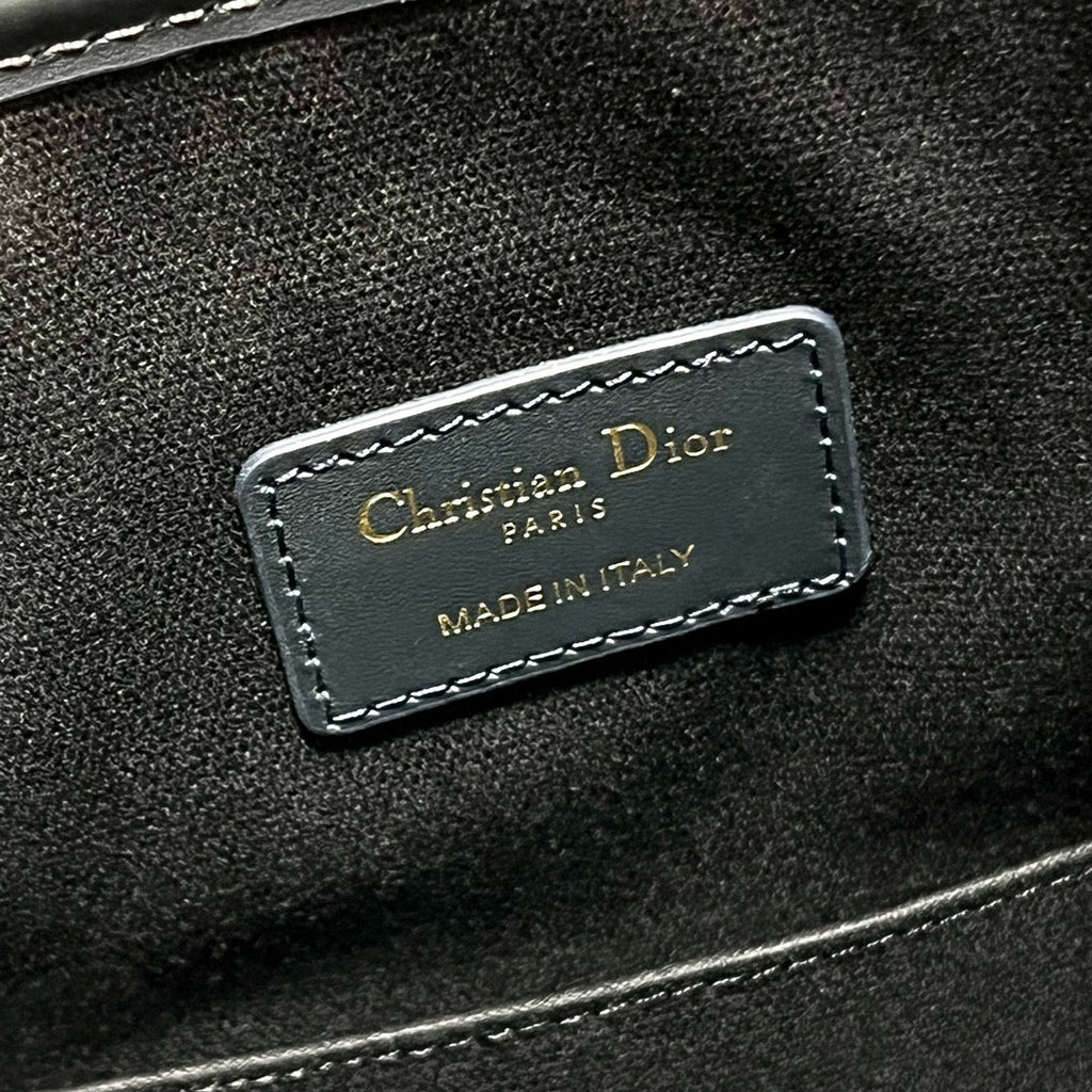 Dior Cest CD 24cm Blue Oblique Embroidery Bag